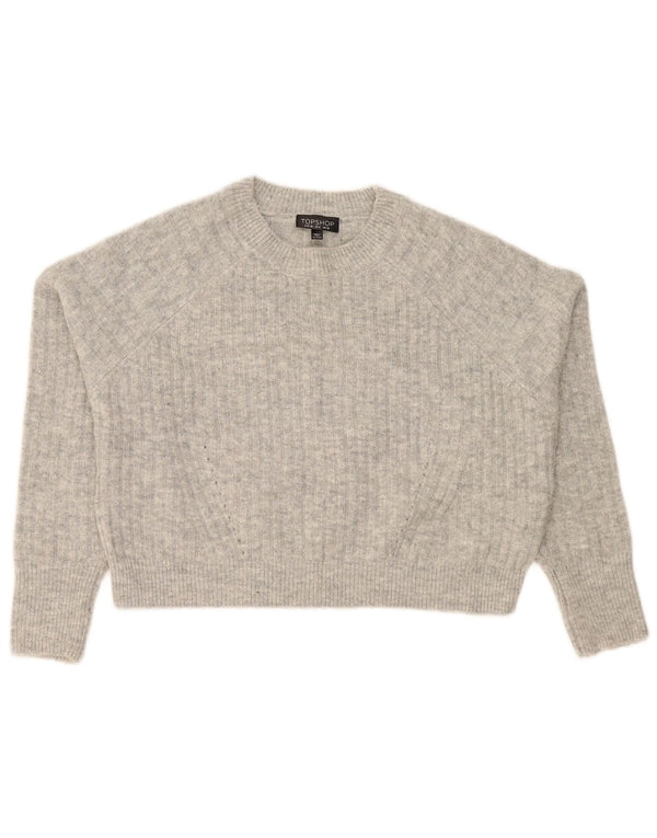 Topshop damski sweter z okrągłym dekoltem UK 10, mały, szary nakrapiany