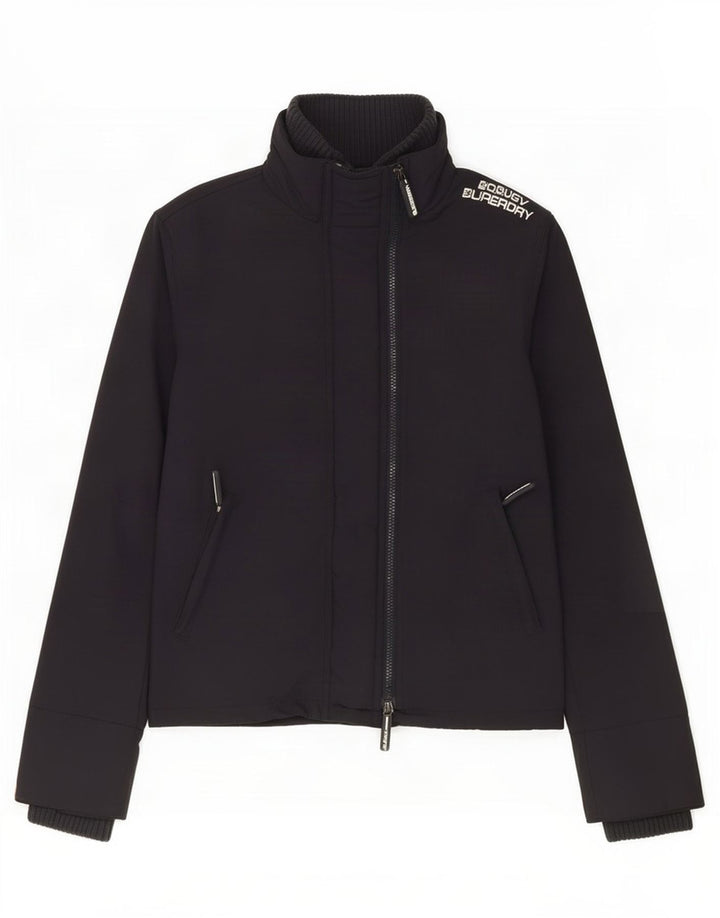 Damska kurtka przeciwdeszczowa Superdry Graphic UK 14, średni granatowy nylon