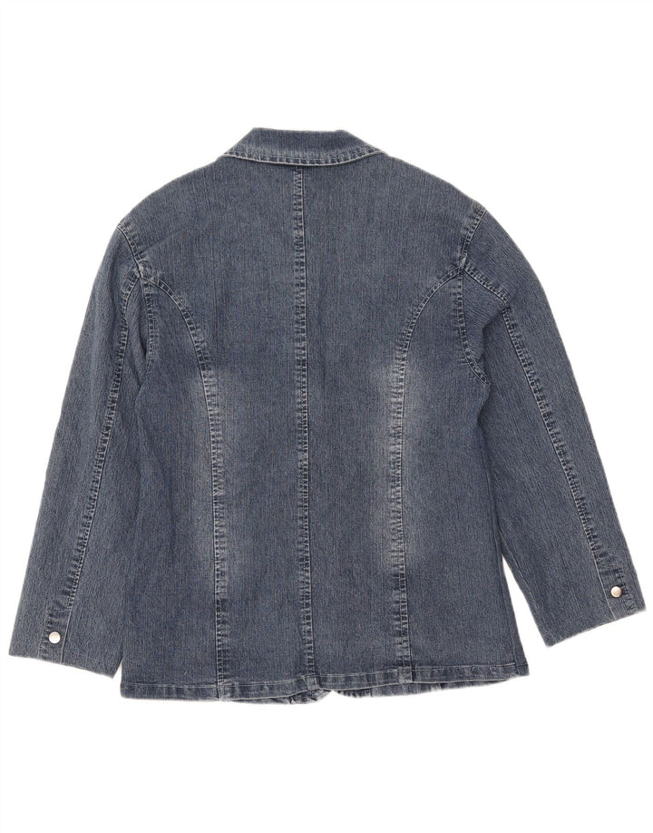 Vintage damska marynarka dżinsowa zapinana na 2 guziki IT 50 XL niebieska bawełna