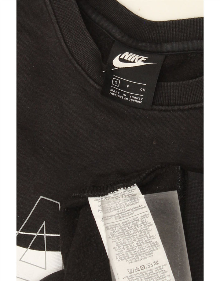 Męski sweter z grafiką Nike, mały, czarny, bawełniany