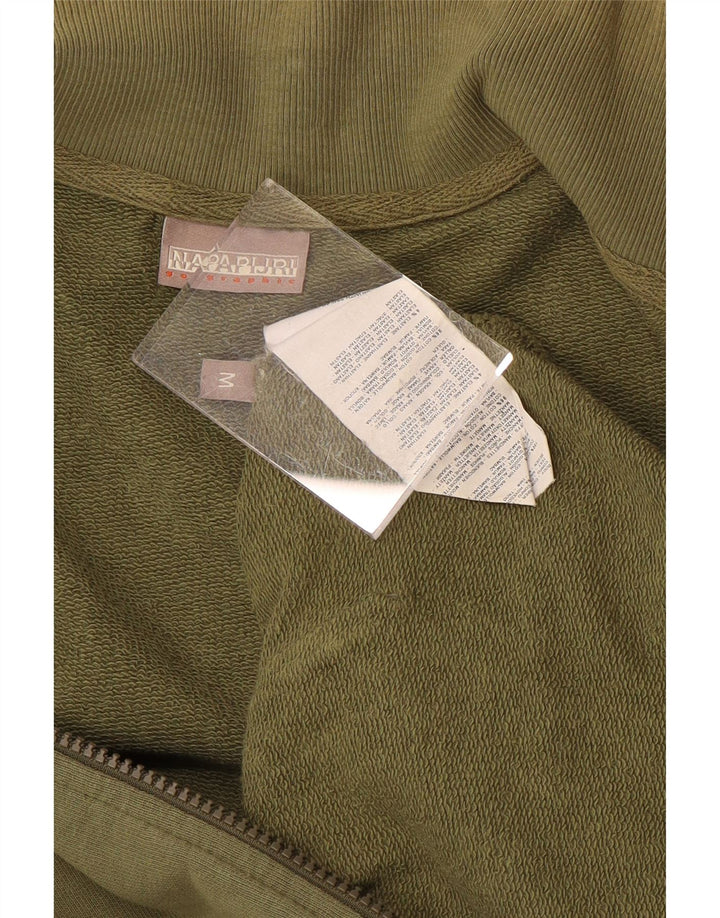 Męska kurtka dresowa NAPAPIJRI z grafiką, średnia, bawełniana khaki