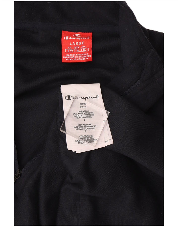 Męski sweter polarowy Champion z zamkiem błyskawicznym, duży, granatowy, poliester