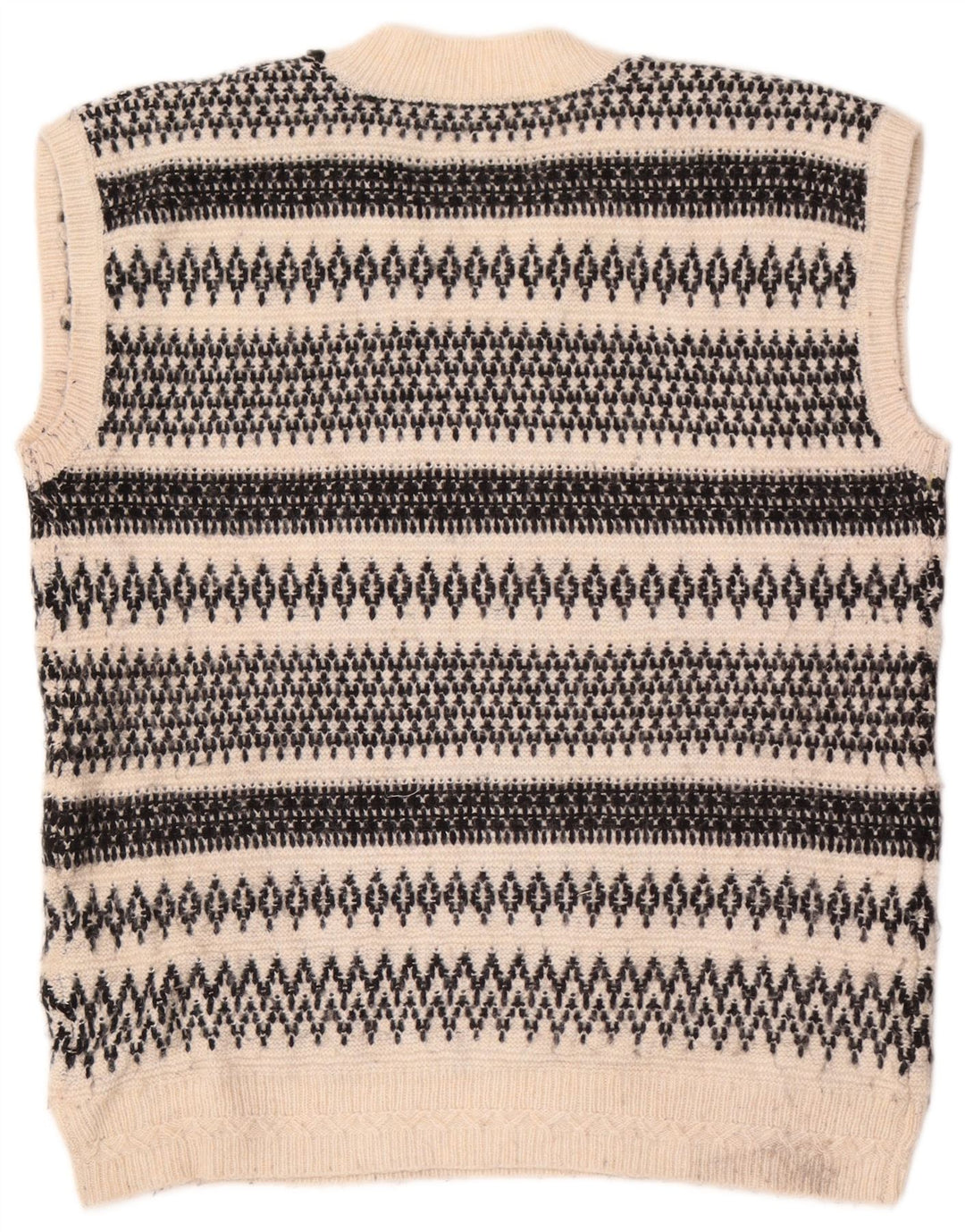Marks & Spencer Damski podkoszulek z kamizelką UK 14 Średni złamanej bieli Fair Isle