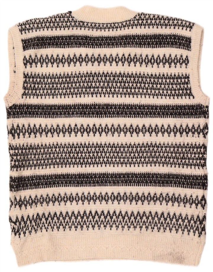 Marks & Spencer Damski podkoszulek z kamizelką UK 14 Średni złamanej bieli Fair Isle