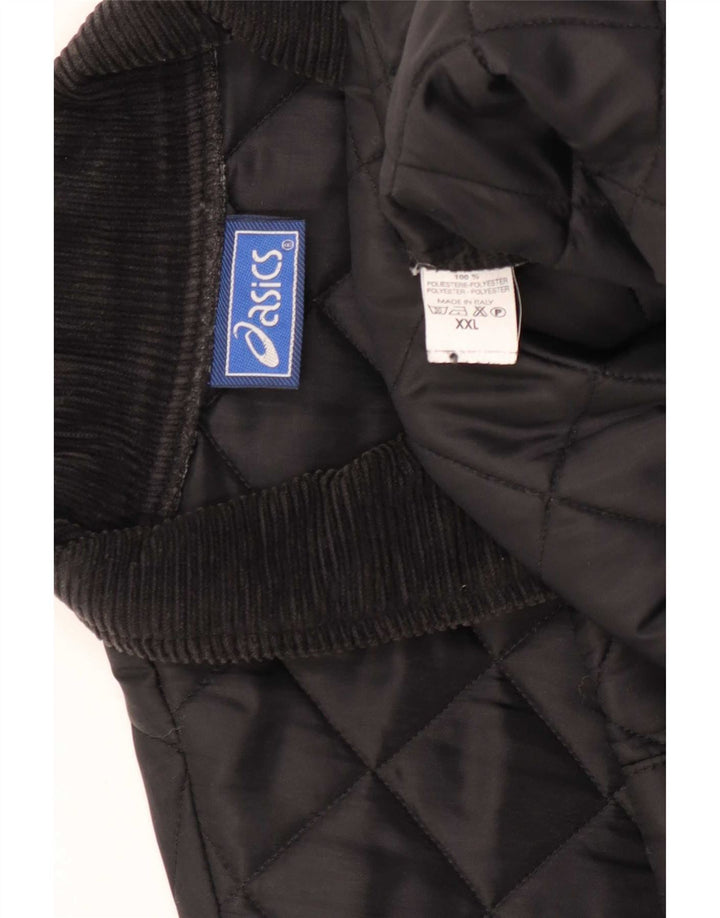 Męski pikowany płaszcz Asics UK 44 2XL Czarny poliester