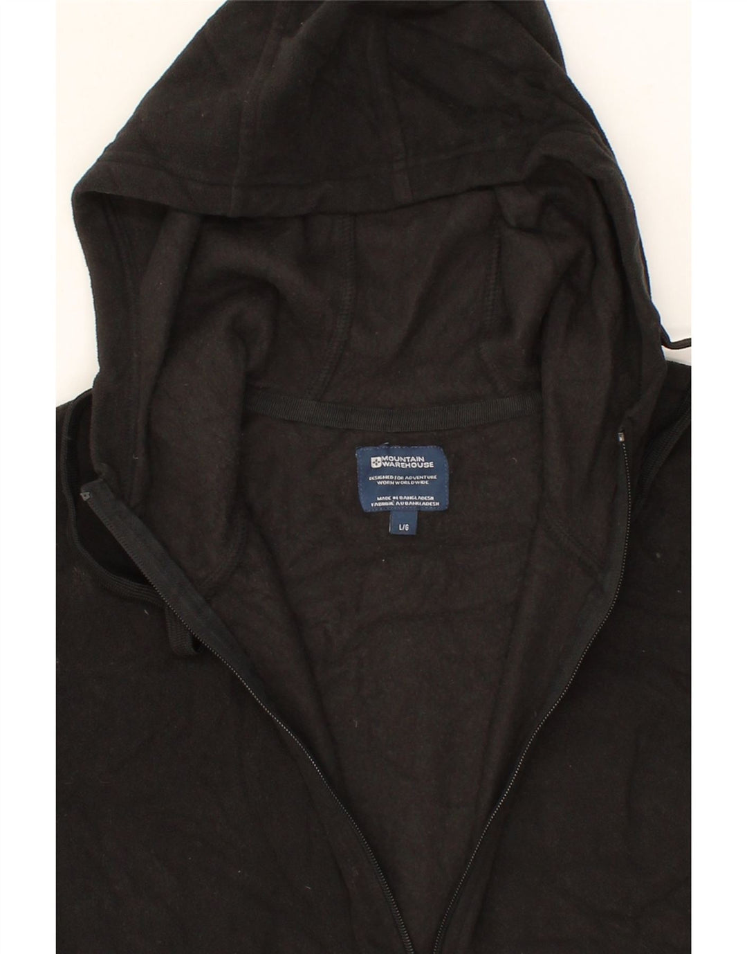MOUNTAIN WAREHOUSE Mens Zip Hoodie Sweater Large Black Polyester Vintage Mountain Warehouse and Second-Hand Mountain Warehouse from Messina Hembry 