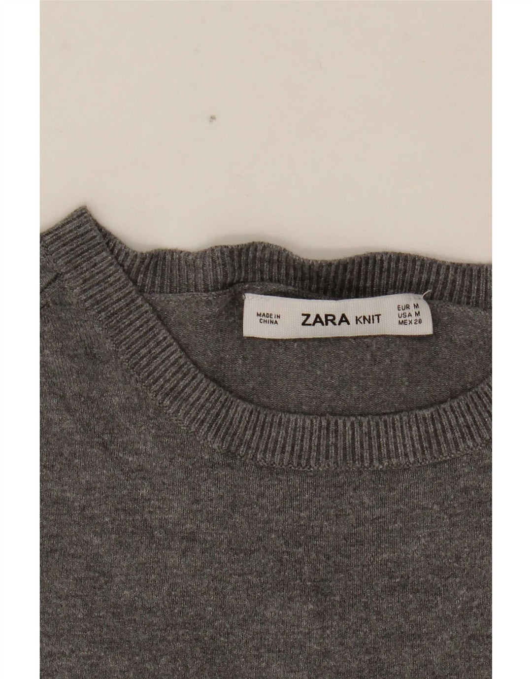 Sweter damski Zara z dekoltem w łódkę UK 12, średni szary, nakrapiany