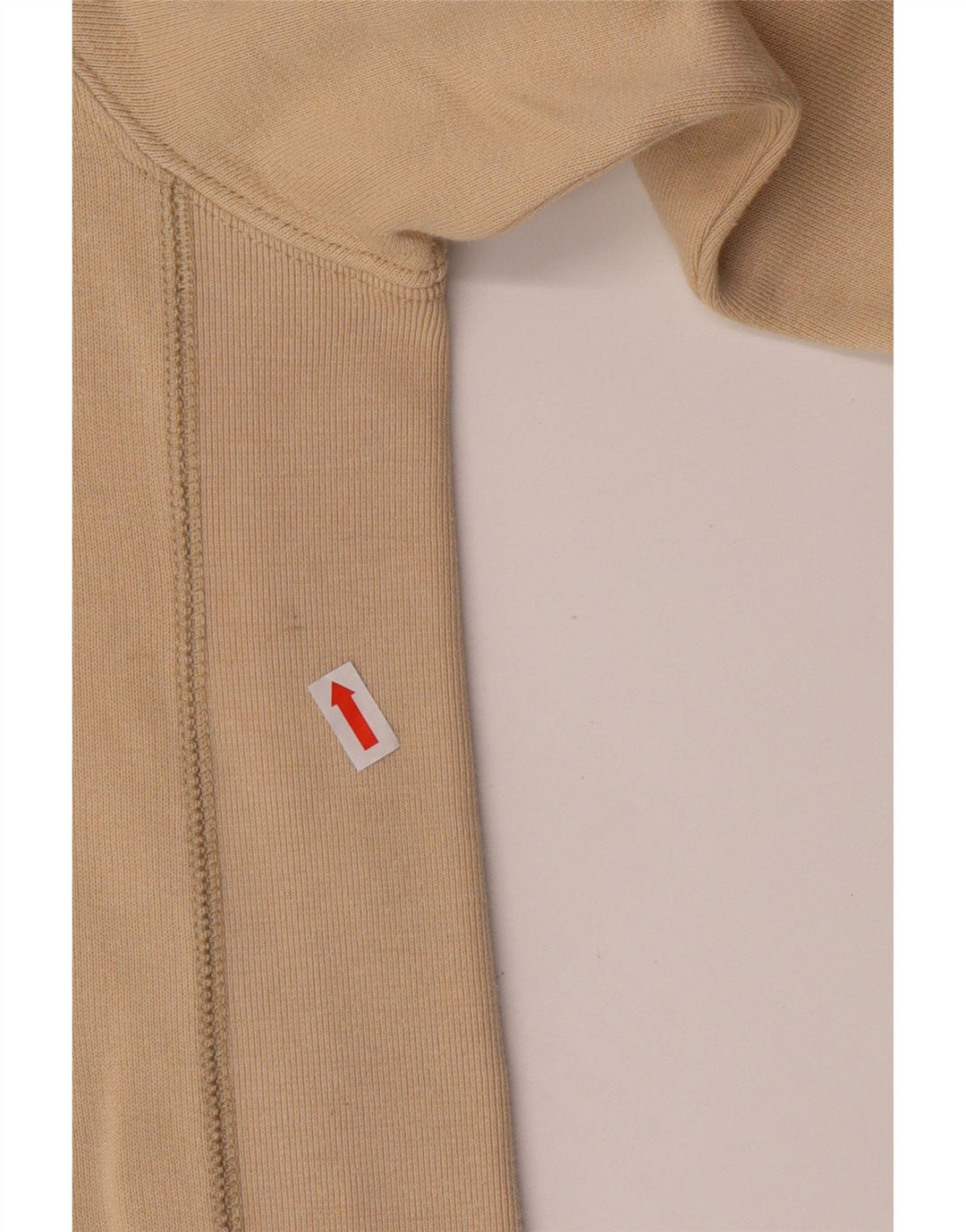 CHAMPION Womens Zip Neck Sweatshirt Jumper UK 14 Medium Beige Cotton