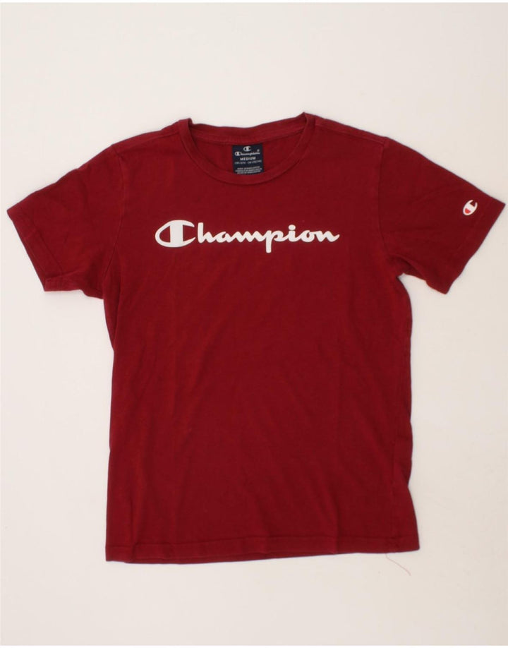 CHAMPION Boys Graphic T-Shirt Top 9-10 Years Medium  Maroon Cotton Vintage Champion and Second-Hand Champion from Messina Hembry 