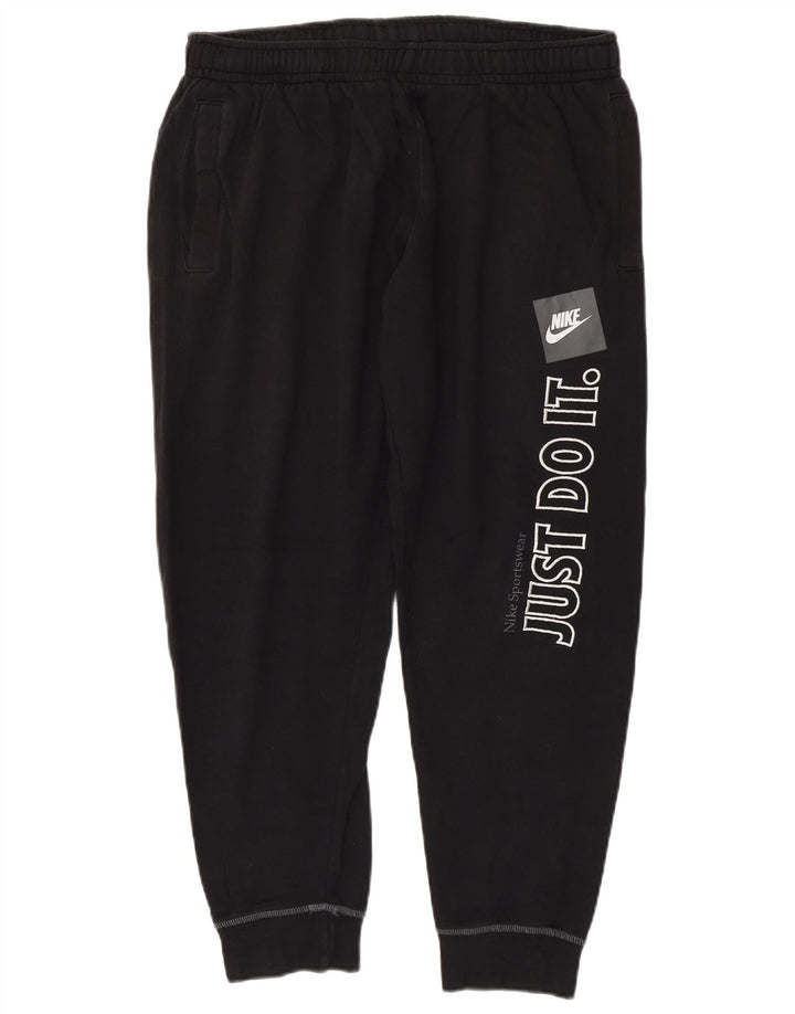 Damskie spodnie dresowe NIKE z grafiką Joggers UK 16, duże, czarne, bawełniane