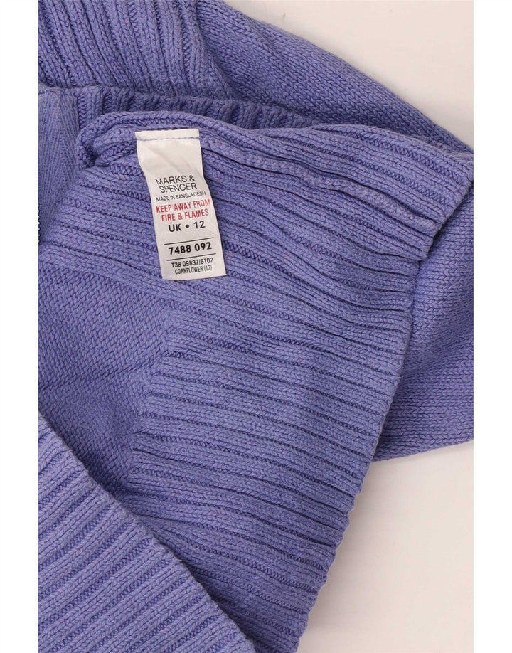 Marks & Spencer Damski sweter rozpinany UK 12, średni fiolet, bawełna