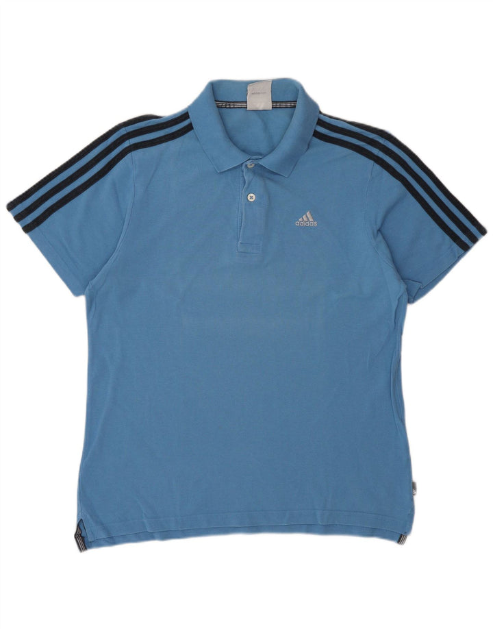 Męska koszulka polo ADIDAS, niebieska, bawełniana