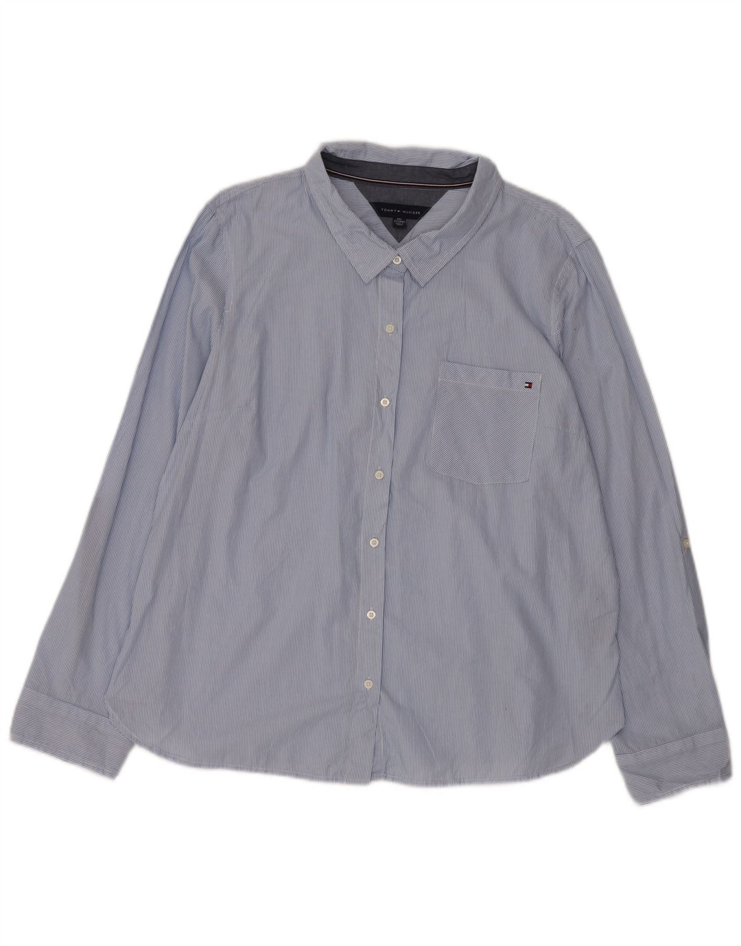 Koszula damska TOMMY HILFIGER UK 20 2XL Niebieska, bawełniana w prążki