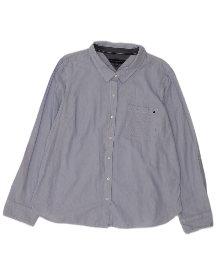 Koszula damska TOMMY HILFIGER UK 20 2XL Niebieska, bawełniana w prążki