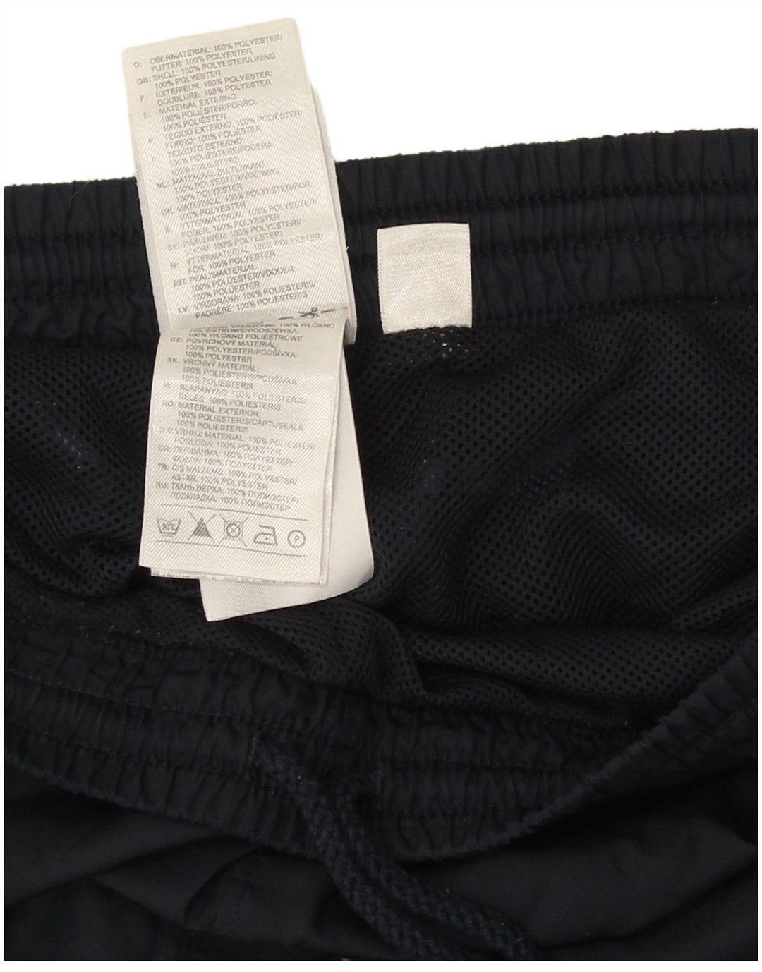 Męskie spodnie dresowe Adidas XL, granatowe, z blokami kolorów, poliestrowe