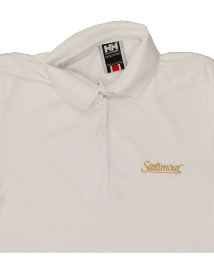 HELLY HANSEN Womens Polo Shirt UK 10 Small White Polyester Vintage Helly Hansen and Second-Hand Helly Hansen from Messina Hembry 