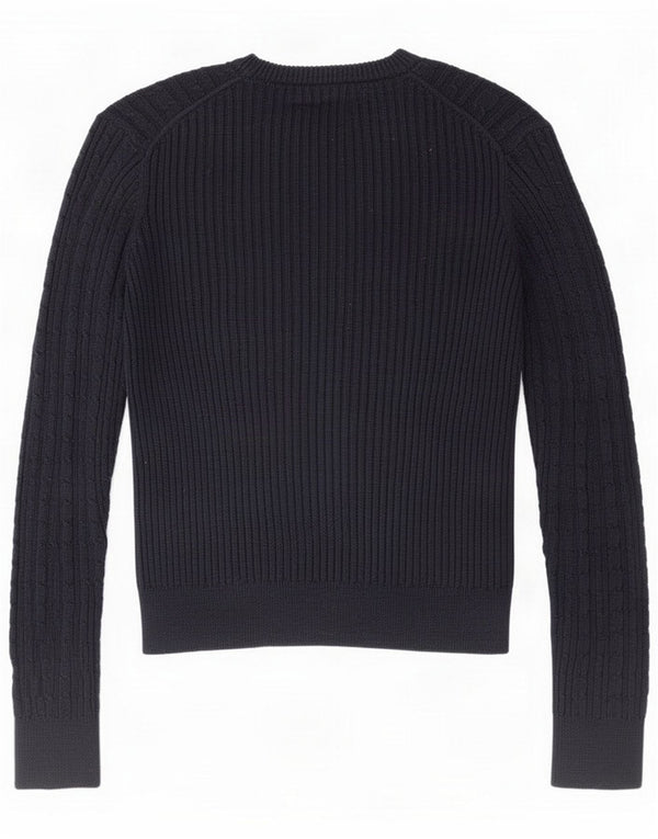 Damski sweter z okrągłym dekoltem Jack Wills UK 8 Mały granatowy, bawełniany