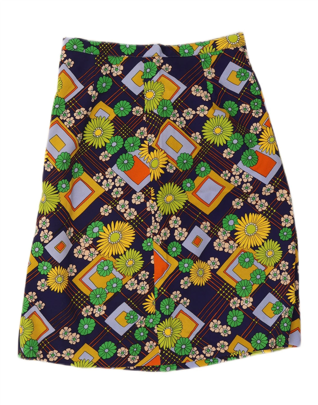 Damska spódnica w kształcie litery A VINTAGE W29 Średnio wielobarwny kwiatowy