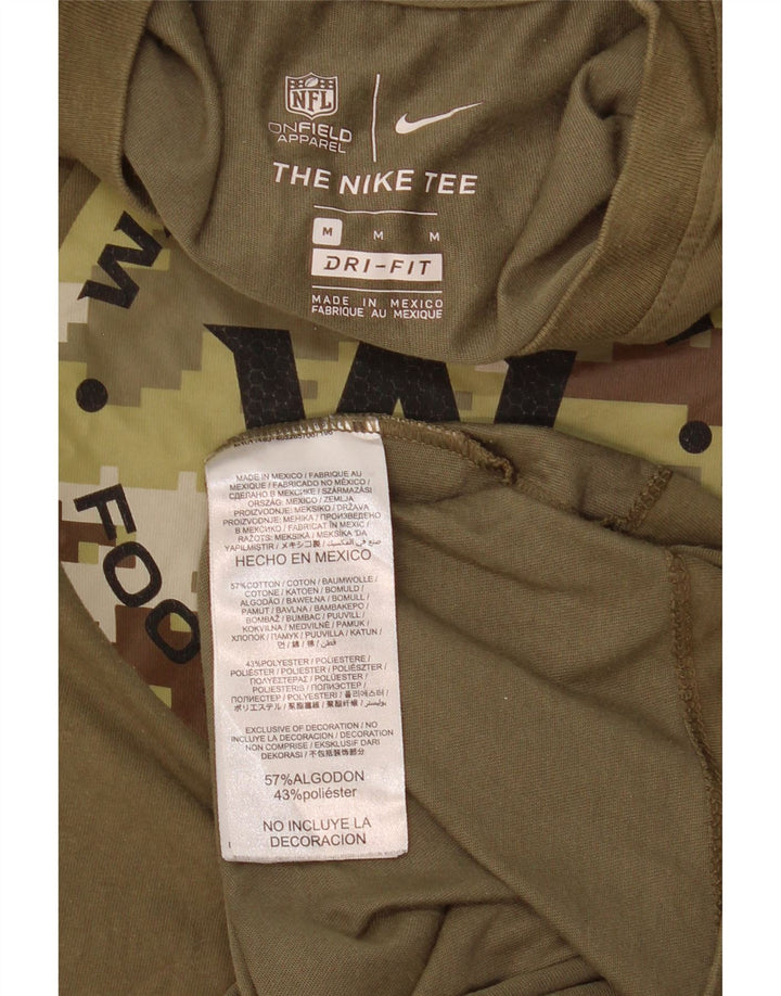 Męska koszulka z grafiką Nike Washington z długim rękawem, średnia, bawełniana khaki