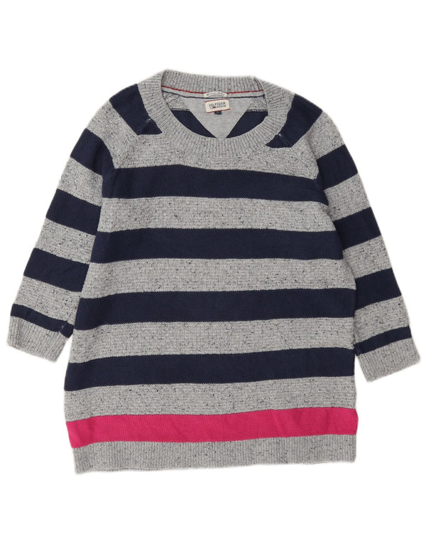 Damski sweter Tommy Hilfiger z dekoltem w łódkę UK 16, duże szare paski