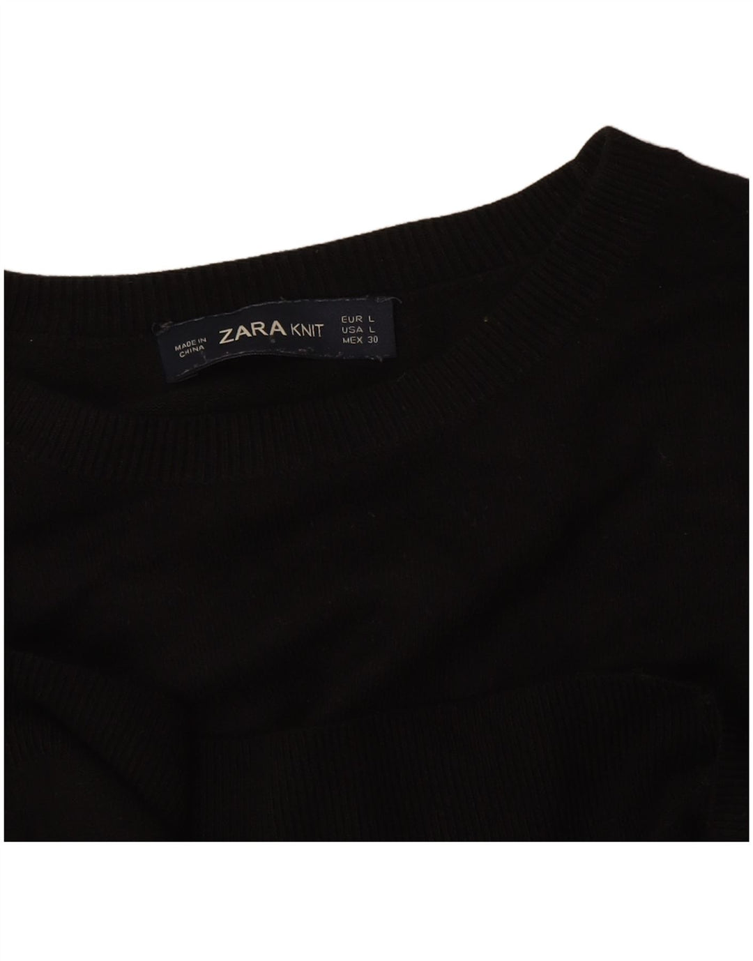 Sweter damski Zara z okrągłym dekoltem UK 14, duży, czarny