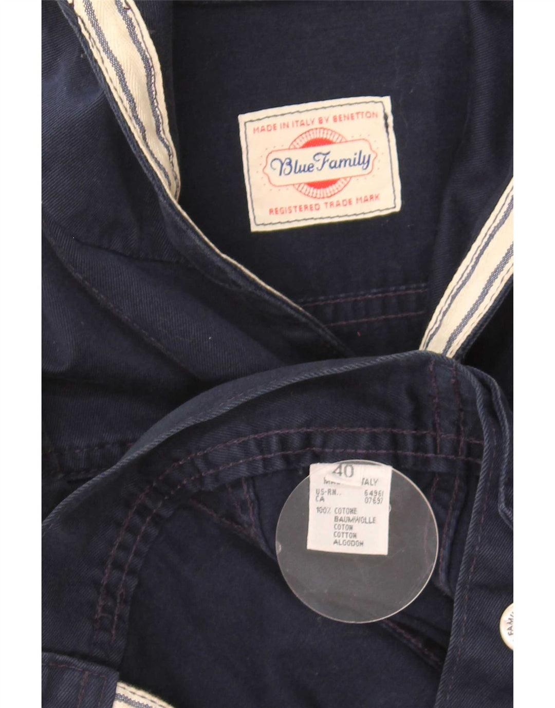 Damska kurtka jeansowa Benetton Oversize z kapturem IT 40, mała, granatowa