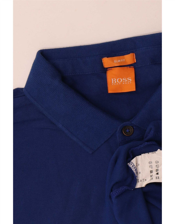 Męska koszulka polo Slim Fit Hugo Boss, średnia niebieska, bawełniana