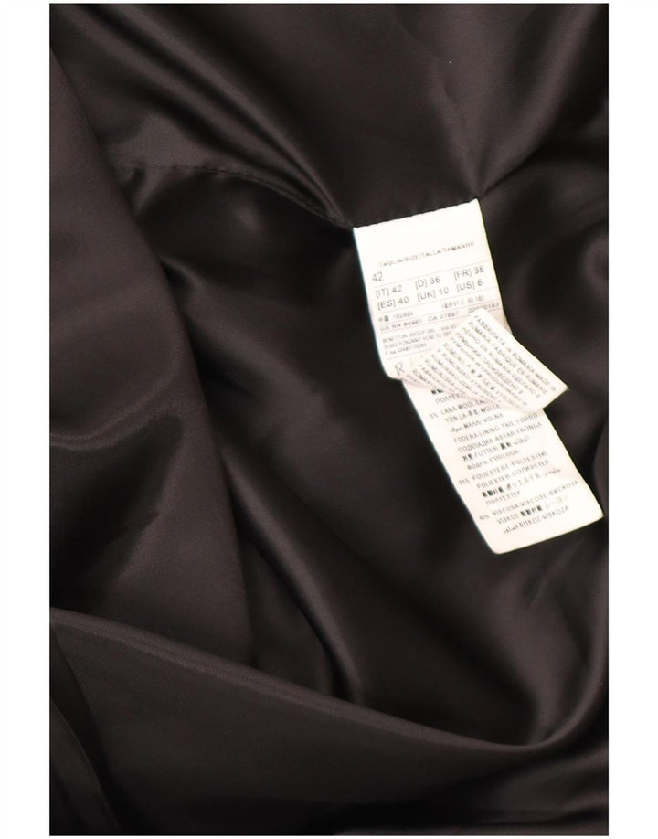 Damski płaszcz oversize Benetton UK 10, mały, czarny, akrylowy w pepitkę