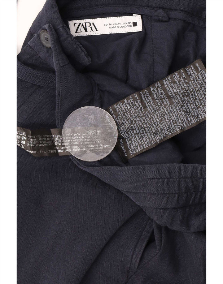 Męskie spodenki chino Zara, średnie W31, granatowe, bawełniane