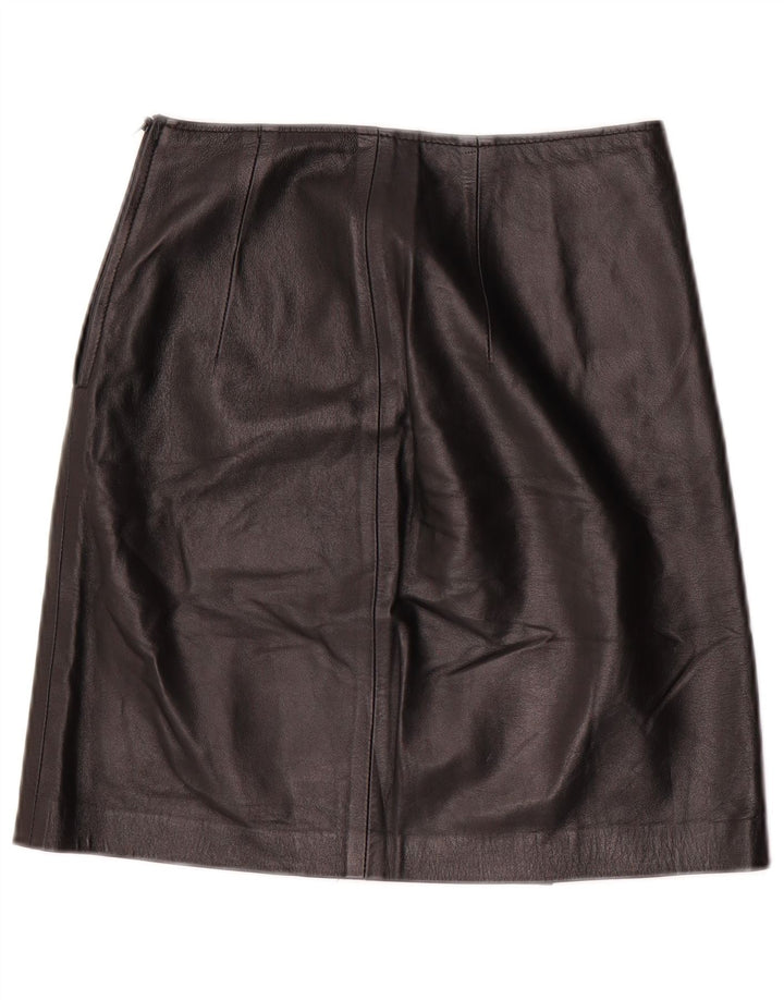 Vintage damska skórzana spódnica z wysokim stanem IT 42 Medium W24 czarna