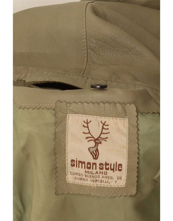 Vintage męska kurtka skórzana UK 38 Medium Khaki