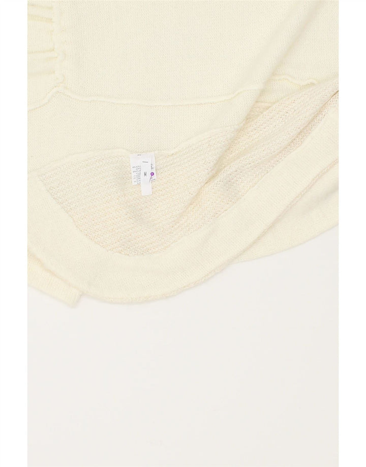 VINTAGE Womens Open Cardigan Sweater Medium Off White Acrylic Vintage Vintage and Second-Hand Vintage from Messina Hembry 