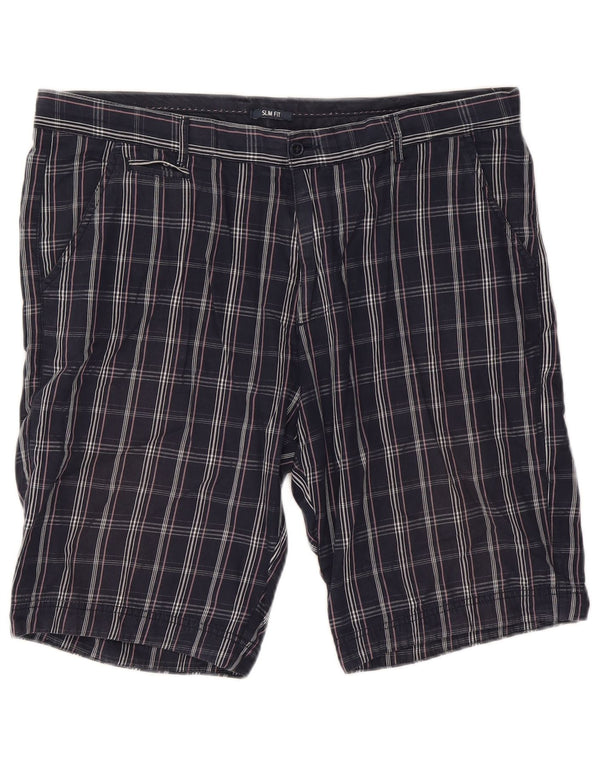 Męskie spodenki Chino Champion 2XL W38 Granatowa, bawełniana krata