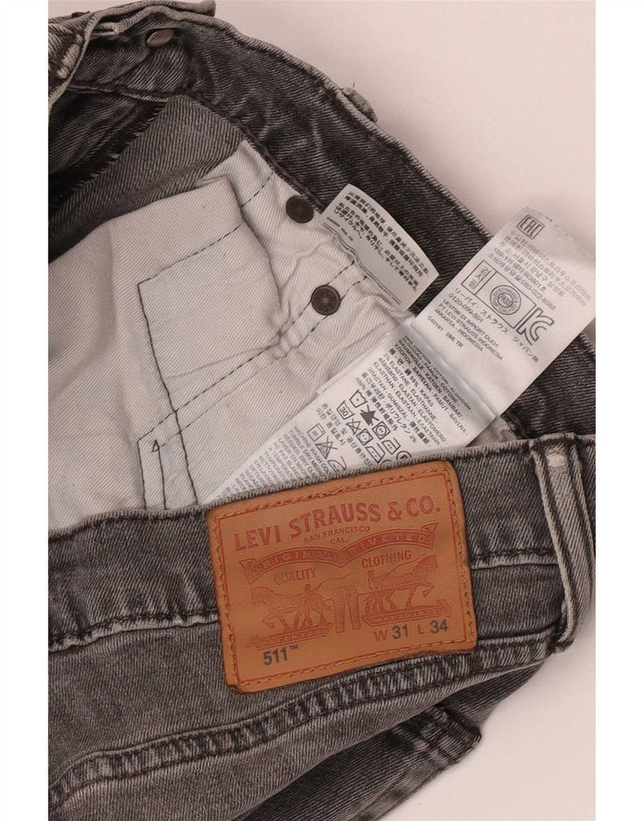 Męskie jeansy Levi's 511 Slim W31 L34 Szara bawełna