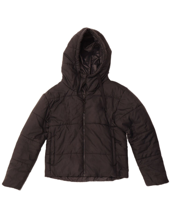 Damska dwustronna ocieplana kurtka z kapturem NIKE UK 10, mała, czarna, poliester