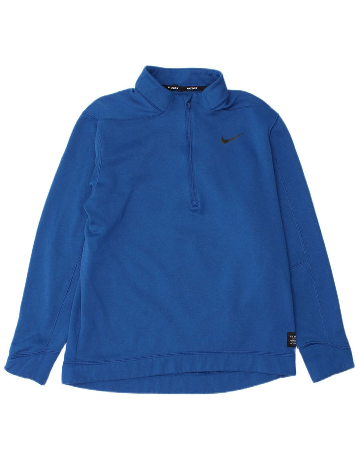 Męski sweter z zamkiem błyskawicznym Nike, średni niebieski, poliester