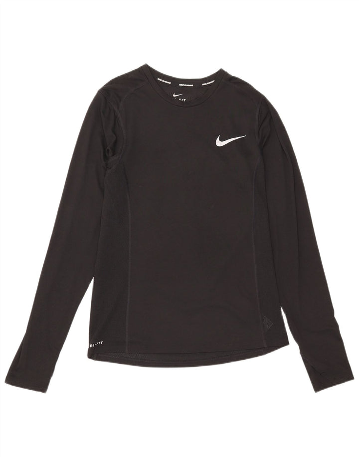 Męska koszulka Nike Dri Fit z długim rękawem, mała, czarna, poliestrowa