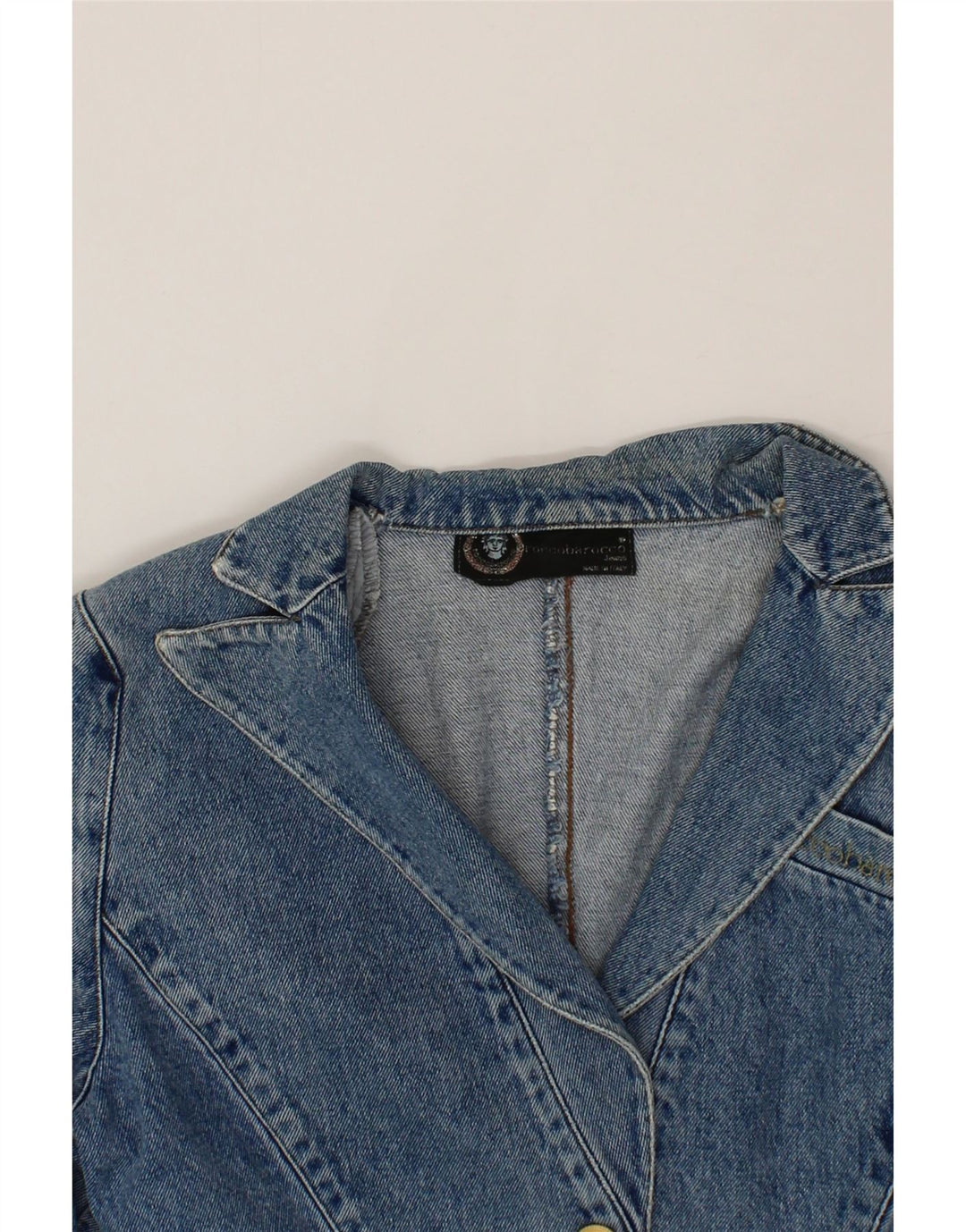 ROCCOBAROCCO Womens Denim Jacket UK 14 Medium Blue Vintage Roccobarocco and Second-Hand Roccobarocco from Messina Hembry 