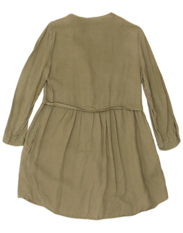 Damska sukienka koszulowa z rękawem 3/4 Zara UK 10 Small Green Lycra