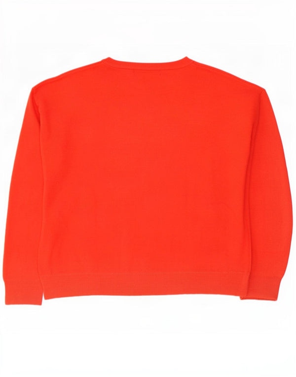 Marks & Spencer Womens Boat Neck Jumper Sweater UK 18 XL Orange