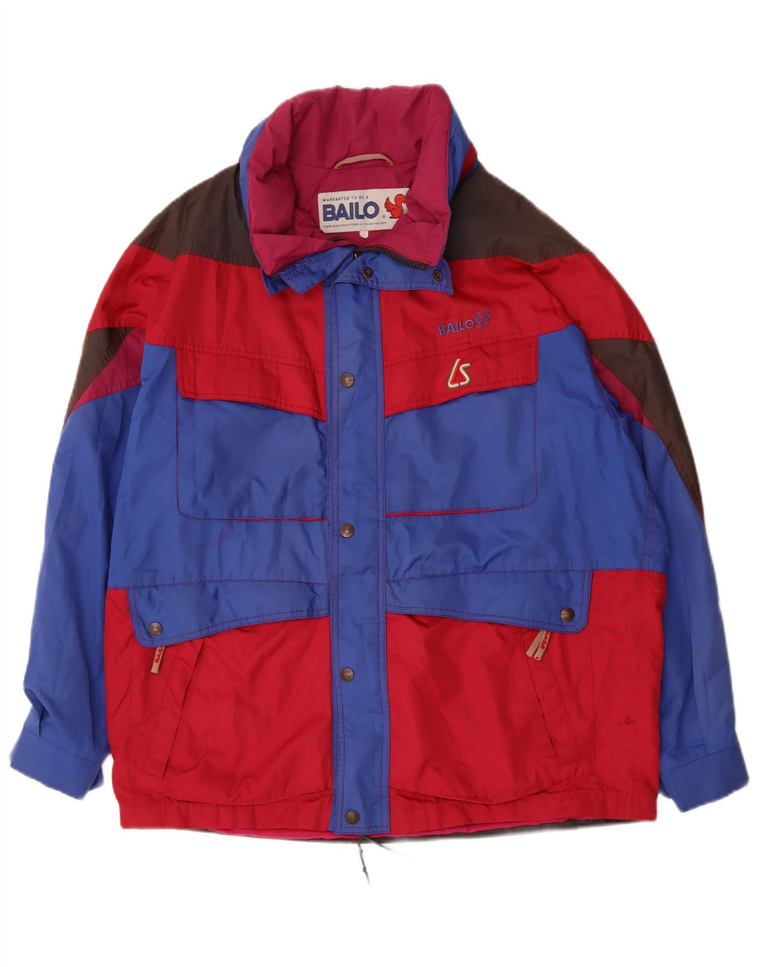 BAILO Mens Ski Jacket UK 42 XL Red Colourblock Polyester