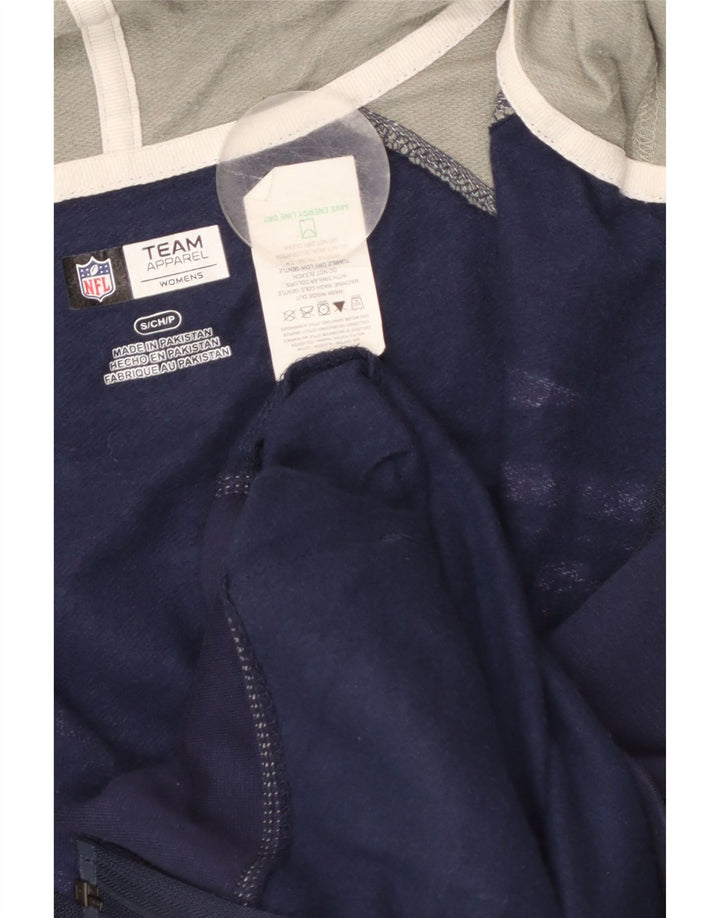 Damska bluza z kapturem i zamkiem NFL Patriots UK 10, mała, granatowa, z blokami kolorów