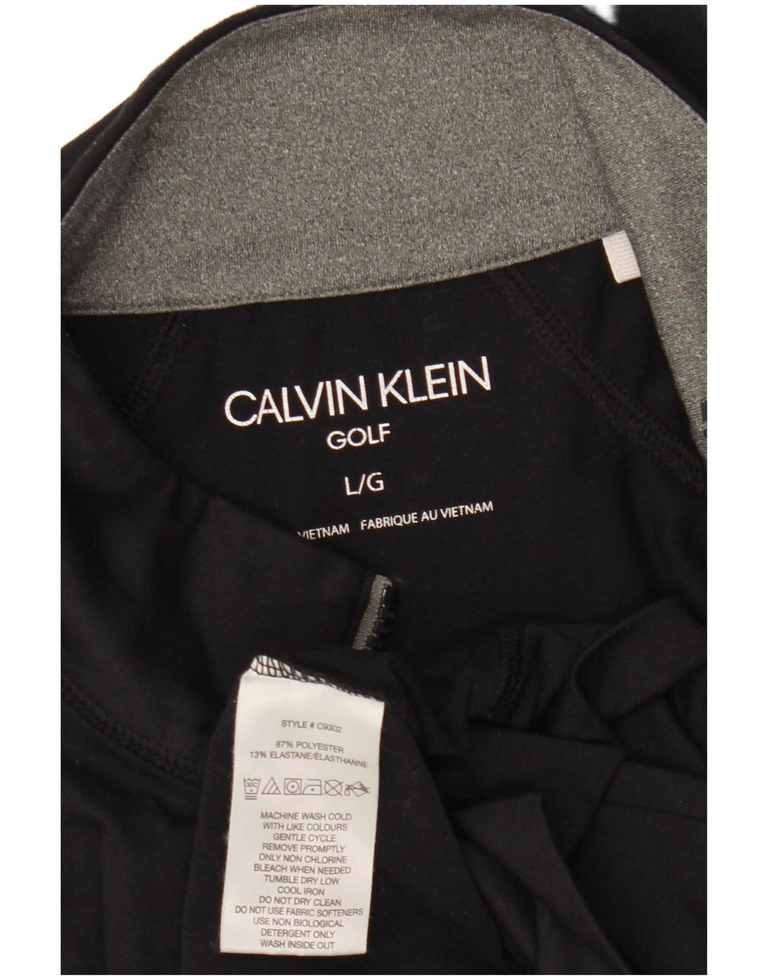 Męski dres CALVIN KLEIN z grafiką golfową i zamkiem pod szyją, duży, czarny