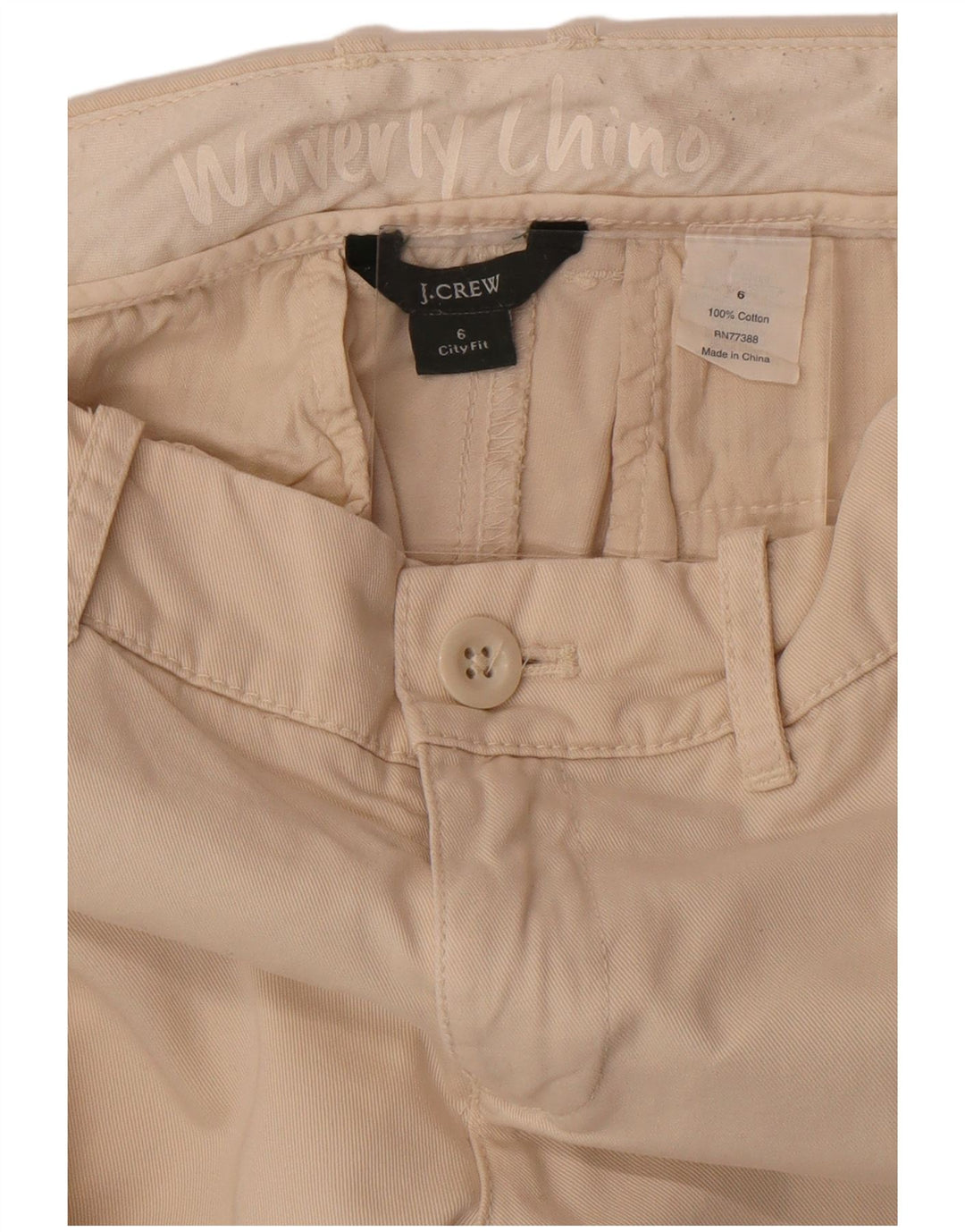 Damskie proste spodnie chino J. Crew US 6 Medium W30 L30 Beżowa bawełna