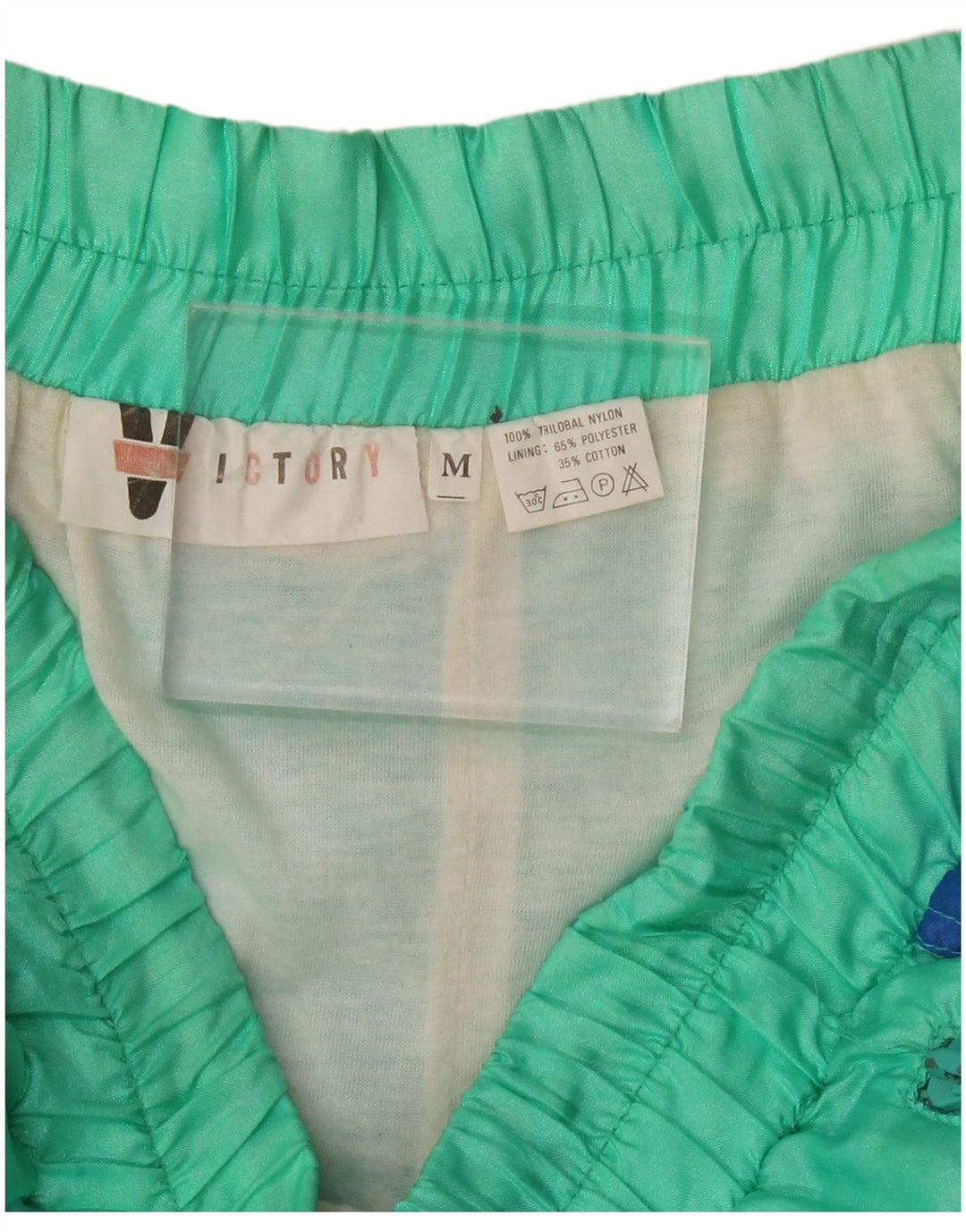 VICTORY Mens Tracksuit Trousers Joggers Medium Turquoise Colourblock Nylon