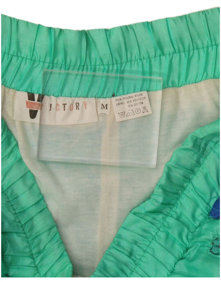 VICTORY Mens Tracksuit Trousers Joggers Medium Turquoise Colourblock Nylon