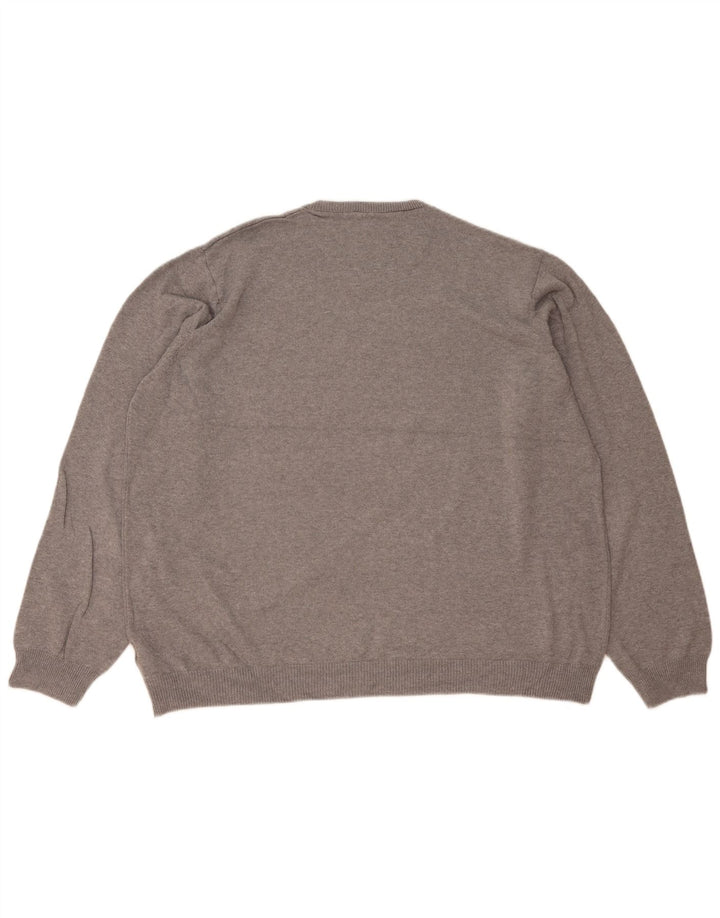 Marks & Spencer Męski sweter z okrągłym dekoltem o regularnym kroju, 2XL, szary, bawełniany
