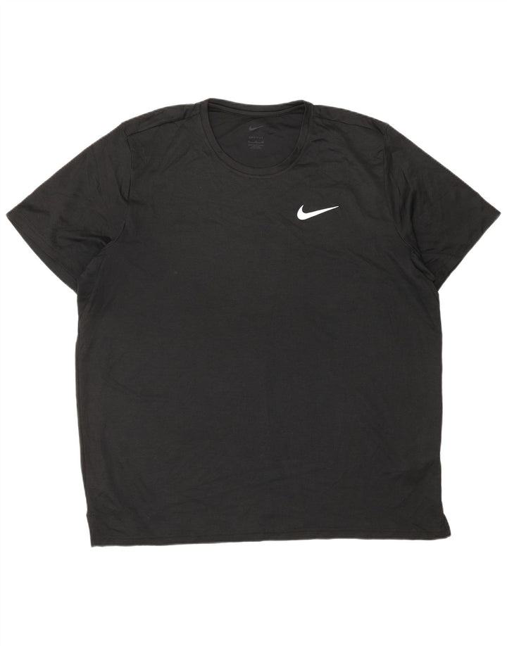 Męski T-shirt NIKE Dri Fit, XL, czarny, poliester