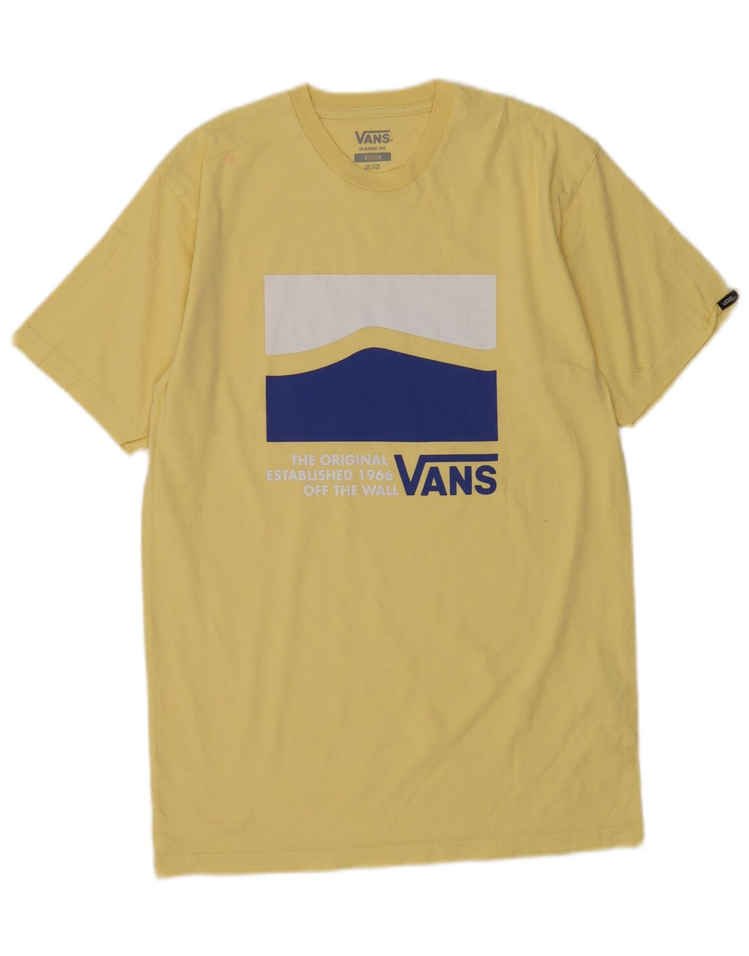 Męski T-shirt Vans o klasycznym kroju z grafiką, średni żółty, bawełniany