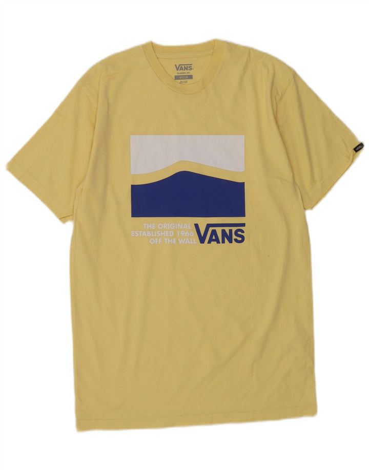 Męski T-shirt Vans o klasycznym kroju z grafiką, średni żółty, bawełniany